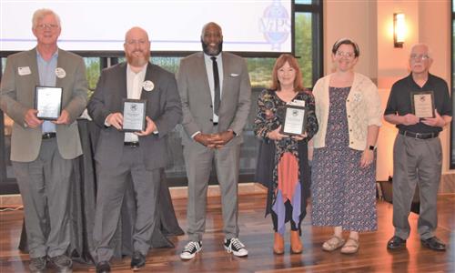 2023 PIE Winners Tom Kelly, Ph.D, Hillcrest Merchants Association, Dr. Jermall Wright, First United Methodist Church and LR C